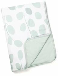 Doomoo - Paturica ultradelicata bumbac organic, Leaves Aqua Green (DS31) - babyneeds