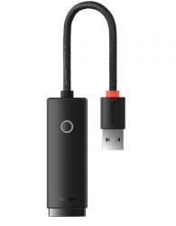 BASEUS ADAPTOR RETEA Baseus Lite, USB 2.0 to RJ-45 Gigabit LAN Adapter, LED, negru WKQX000101 (timbru verde 0.18 lei) - 6932172606053 (WKQX000101)