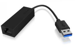 RaidSonic ADAPTOR RETEA Icy Box USB 3.2 (Gen 1) la Gigabit RJ-45, plastic, negru, IB-AC501A (IB-AC501A)