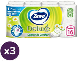 Zewa INGYENES SZÁLLÍTÁS - Zewa Deluxe Camomile Comfort toalettpapír 3 rétegű (3x16 tekercs)