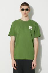 Wood Wood pamut póló Ace AA Logo zöld, férfi, nyomott mintás, 10285709.2222 - zöld M
