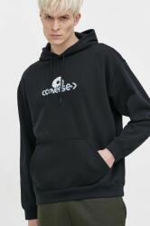 Converse felső fekete, nyomott mintás, kapucnis - fekete XL - answear - 35 990 Ft