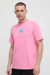 adidas Performance edzős póló rózsaszín, nyomott mintás, IS2397 - rózsaszín M