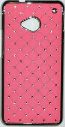HTC One M7 köves, Hátlap tok, rózsaszín