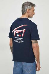 Tommy Jeans pamut póló sötétkék, férfi, nyomott mintás - sötétkék XL - answear - 12 990 Ft