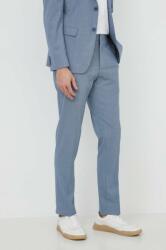 Calvin Klein nadrág gyapjú keverékből testhezálló - kék 48