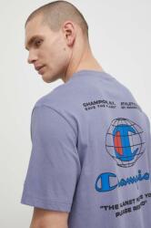 Champion pamut póló lila, férfi, nyomott mintás, 219788 - lila XL