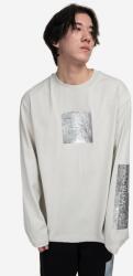 A-cold-wall* pamut hosszúujjú Foil Grid LS T-Shirt szürke, nyomott mintás - szürke L