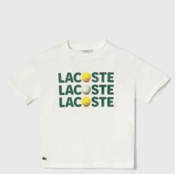 Lacoste gyerek pamut póló fehér, nyomott mintás - fehér 116 - answear - 11 990 Ft