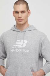 New Balance felső szürke, férfi, nyomott mintás, kapucnis - szürke L - answear - 29 990 Ft