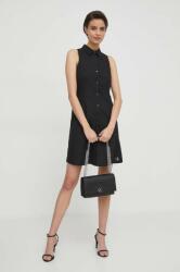 Calvin Klein pamut ruha fekete, mini, egyenes - fekete XS - answear - 32 990 Ft