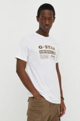 G-Star Raw pamut póló fehér, férfi, nyomott mintás - fehér XXL - answear - 10 990 Ft