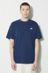 New Balance pamut póló Small Logo sötétkék, férfi, nyomott mintás, MT41509NNY - sötétkék L