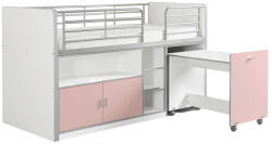 VIPACK Rózsaszín emeletes ágy asztallal és komóddal Vipack Bonny 90 x 200 cm (BONHS9115)