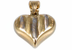 Ékszershop Bicolor matt vésett arany szív medál (1276447)
