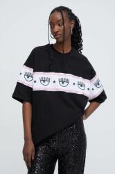 Chiara Ferragni pamut póló LOGOMANIA női, fekete, 76CBHL01 - fekete S