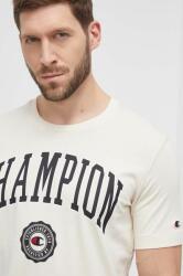 Champion pamut póló bézs, férfi, nyomott mintás, 219852 - bézs L