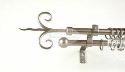 Kecskemét nikkel-matt 2 rudas fém függönykarnis szett - 200 cm