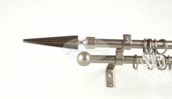  Keszthely nikkel-matt 2 rudas fém függönykarnis szett - 240 cm