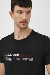Tommy Hilfiger pamut póló fekete, férfi, nyomott mintás - fekete XXL - answear - 14 990 Ft