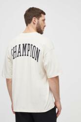 Champion pamut póló bézs, férfi, nyomott mintás, 219855 - bézs S