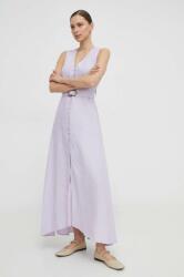 TWINSET ruha vászonkeverékből lila, maxi, harang alakú - lila 36