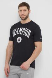 Champion pamut póló fekete, férfi, nyomott mintás, 219852 - fekete XL