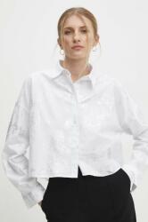 ANSWEAR pamut ing női, galléros, fehér, relaxed - fehér L - answear - 9 990 Ft