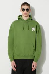 Wood Wood pamut melegítőfelső Cass AA Moss Embroidery Hoodie zöld, férfi, nyomott mintás, kapucnis, 10285606.2424 - zöld XL