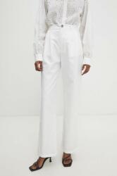 Answear Lab nadrág női, fehér, magas derekú egyenes - fehér S - answear - 11 990 Ft