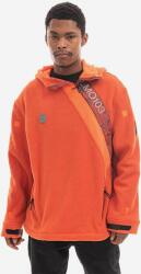 A-cold-wall* felső Axis Fleece narancssárga, férfi, mintás, kapucnis - narancssárga XL