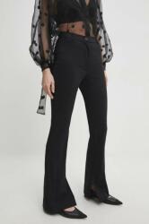 Answear Lab nadrág női, fekete, magas derekú testhezálló - fekete S - answear - 12 990 Ft