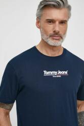 Tommy Jeans pamut póló sötétkék, férfi, nyomott mintás - sötétkék M - answear - 9 990 Ft