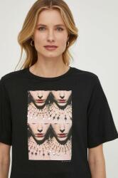 Sisley pamut póló női, fekete - fekete XS - answear - 14 390 Ft