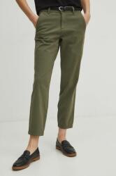 Medicine nadrág női, zöld, közepes derékmagasságú chino - zöld XL - answear - 14 990 Ft