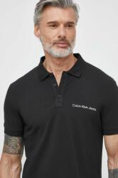 Calvin Klein Jeans poló fekete, férfi, nyomott mintás - fekete S - answear - 24 990 Ft