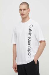 Calvin Klein Performance pamut póló fehér, férfi, nyomott mintás - fehér S