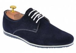 Lucianis style Oferta marimea 42 - Pantofi barbati sport - casual din piele naturala intoarsa bleumarin - L880BLM