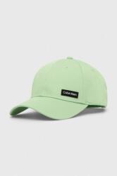 Calvin Klein pamut baseball sapka zöld, nyomott mintás - zöld Univerzális méret