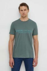 Giorgio Armani t-shirt zöld, férfi, nyomott mintás - zöld M