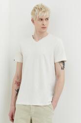 Superdry pamut póló bézs, férfi, melange - bézs XL