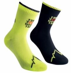 La Sportiva FOR YOUR MOUNTAIN SOCKS Șosete Black/Neon 35-37 EU