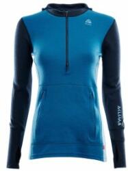 Aclima WarmWool Hood Sweater W/Zip Women Hanorac Navy Blazer / Blue Sapphire / Azure Blue M