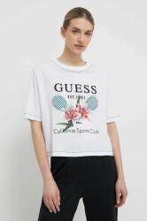 Guess pamut póló ZOEY női, fehér, V4GI04 JA914 - fehér XS