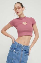 Kaotiko t-shirt női, félgarbó nyakú, rózsaszín - rózsaszín M