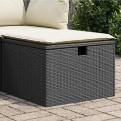 vidaXL fekete polyrattan kerti szék párnával 55 x 55 x 37 cm (366002)