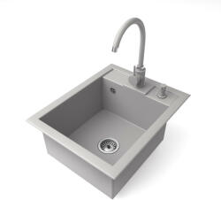NERO Parma + High-arc Faucet + dispenser grey