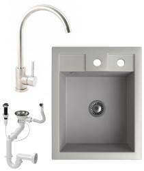 NERO Parma grey + High-arc Faucet inox