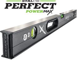 STALCO PERFECT PoWerMaX Professzionális Alumínium Vízmérték, 0, 5mm/m Pontosság-Több méretben 60 cm (S-65783)