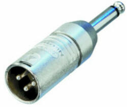 Neutrik XLR-Adapter XLR 3-Pólusú Dugó - 6.35 mm-es Dugó Ezüst (NTR-NA2MP)